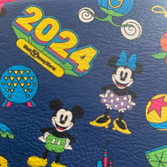 Disney Parks 2024 Loungefly Mini Backpack Mickey Minnie AOP NWT - Picture 14 of 14